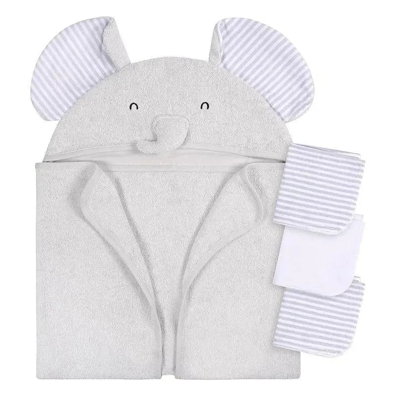 Gerber – Baby Hooded Bath Towel & Washcloths, Elephant
