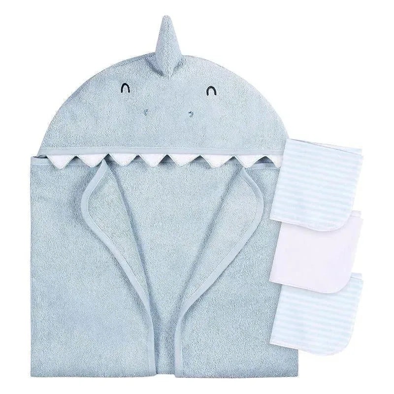 Gerber – Baby Hooded Bath Towel & Washcloths, Shark