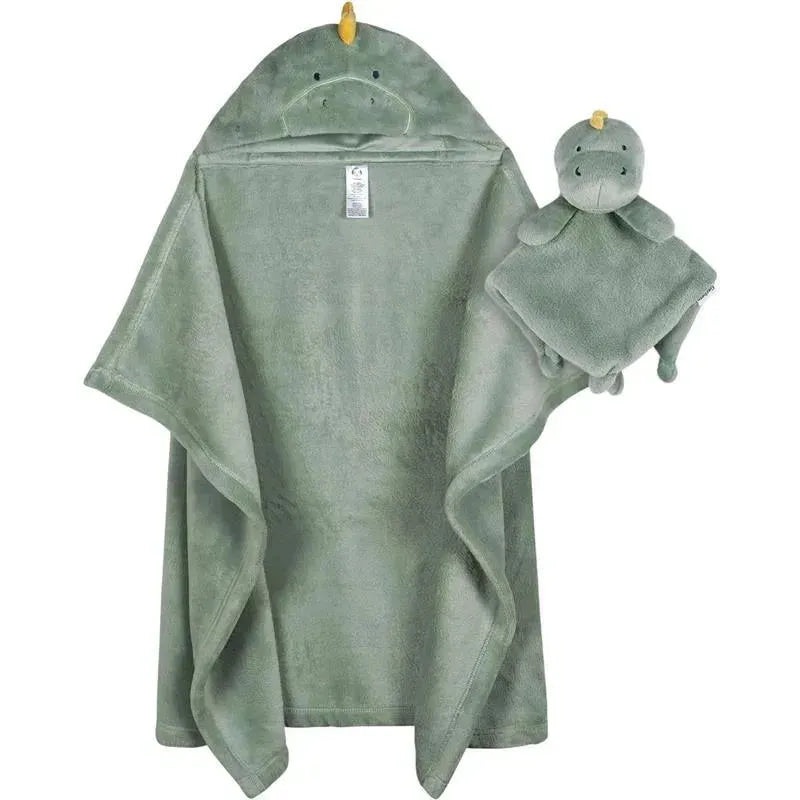 Gerber Bedding – 2Pc Security Blanket & Hooded Blanket Set, Boy Dino Time