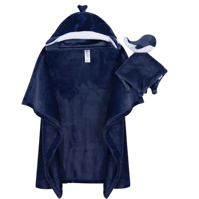 Gerber Bedding – 2Pc Security Blanket & Hooded Blanket Set, Whale