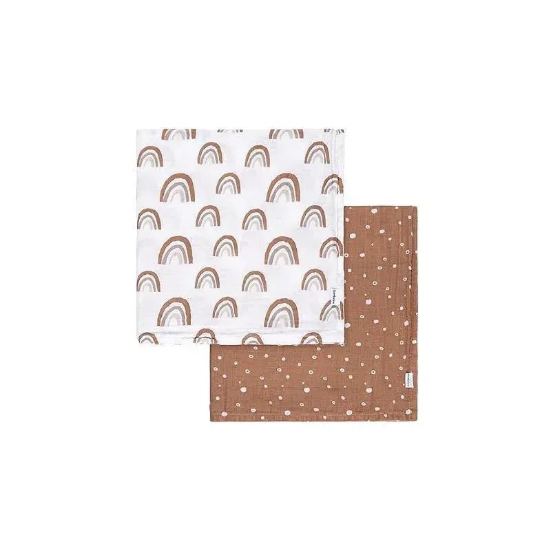 Gerber Bedding – 2Pk Muslin Blanket, Neutral Boho Rainbow
