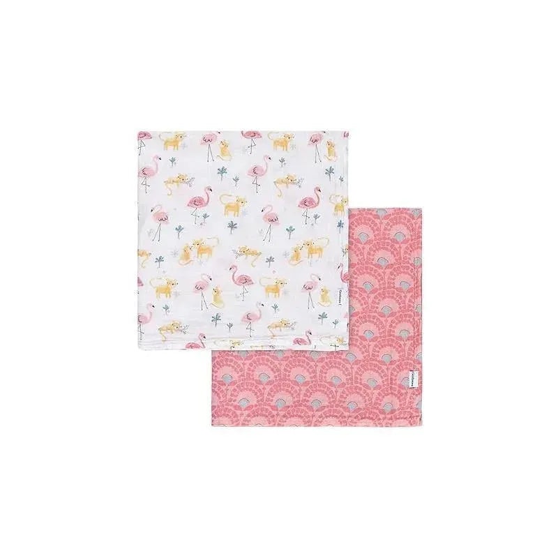 Gerber Bedding – 2Pk Muslins Blankets, Girl Animal Geo Girl