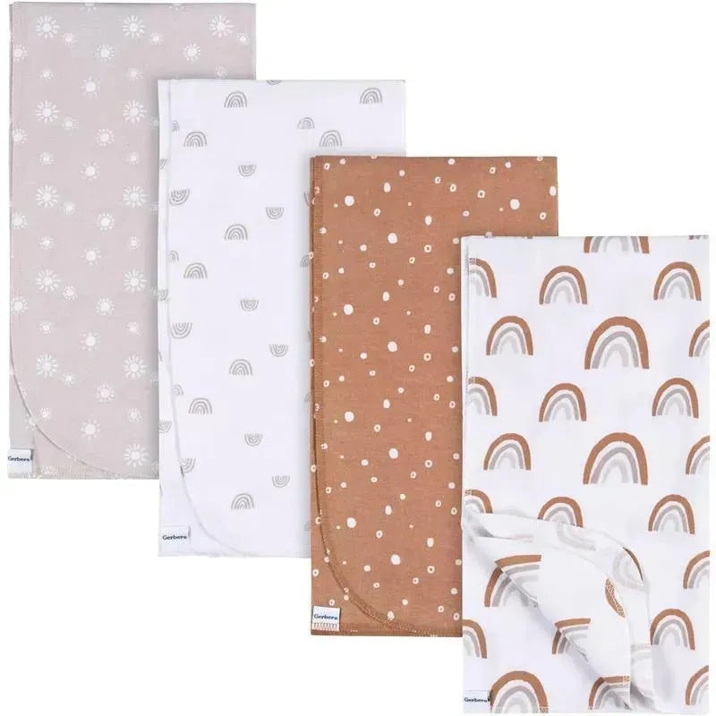 Gerber Bedding – 4Pk Flannel Blanke, Boho Rainbow