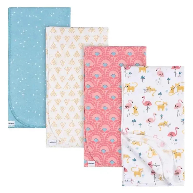 Gerber Bedding – 4Pk Flannels, Flamingo