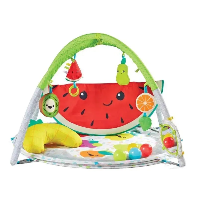 Infantino- Wee Wild Ones – 4-In-1 Jumbo Activity Gym & Ball Pit, Watermelon