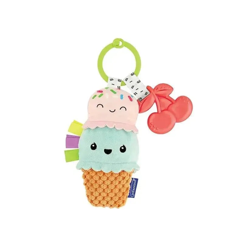 Infantino – Wee Wild Ones – Plushy Pal & Teether, Ice Cream