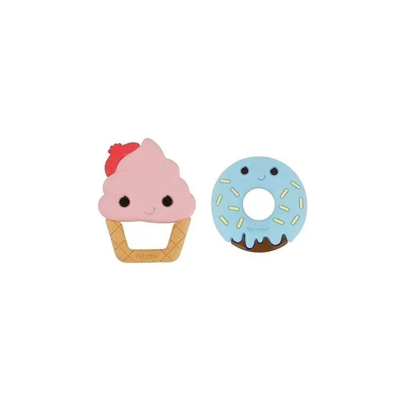 Infantino – Wee Wild Ones – Sweet Tooth Silicone Teethers, Ice Cream/Donut