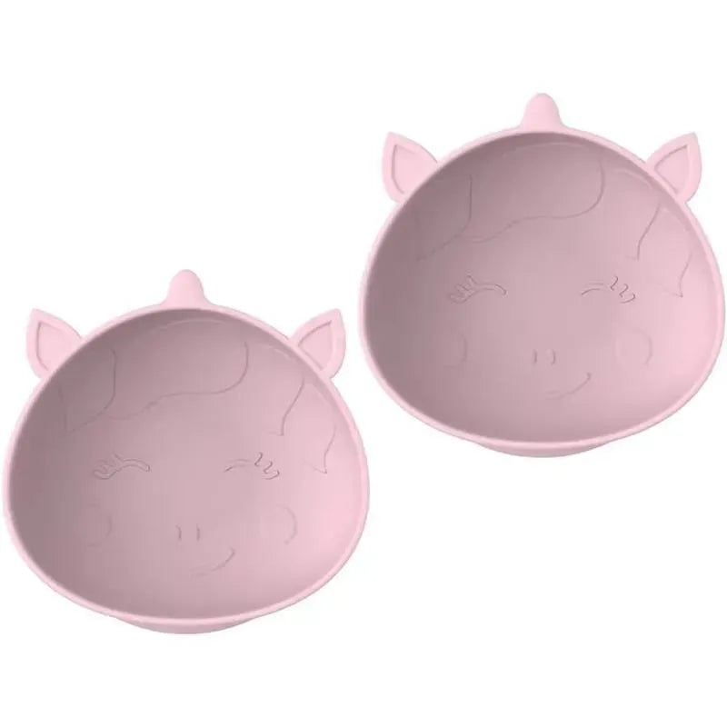 Melii – Silicone Suction Bowls for Babies and Toddlers, 10.1 oz – 2 Pack, Unicorn Pink