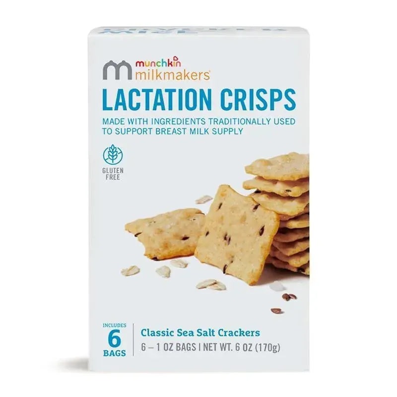 Munchkin – Milkmakers Lactation Crisps for Nursing, Breastfeeding and Pumping Moms, Gluten and Fenugreek Free, Sea Salt