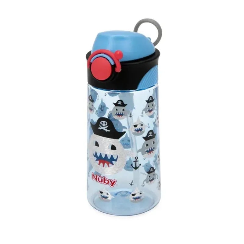 Nuby – Thirsty Kids 15Oz Flip-It Bolt Pirate Sharks Blue