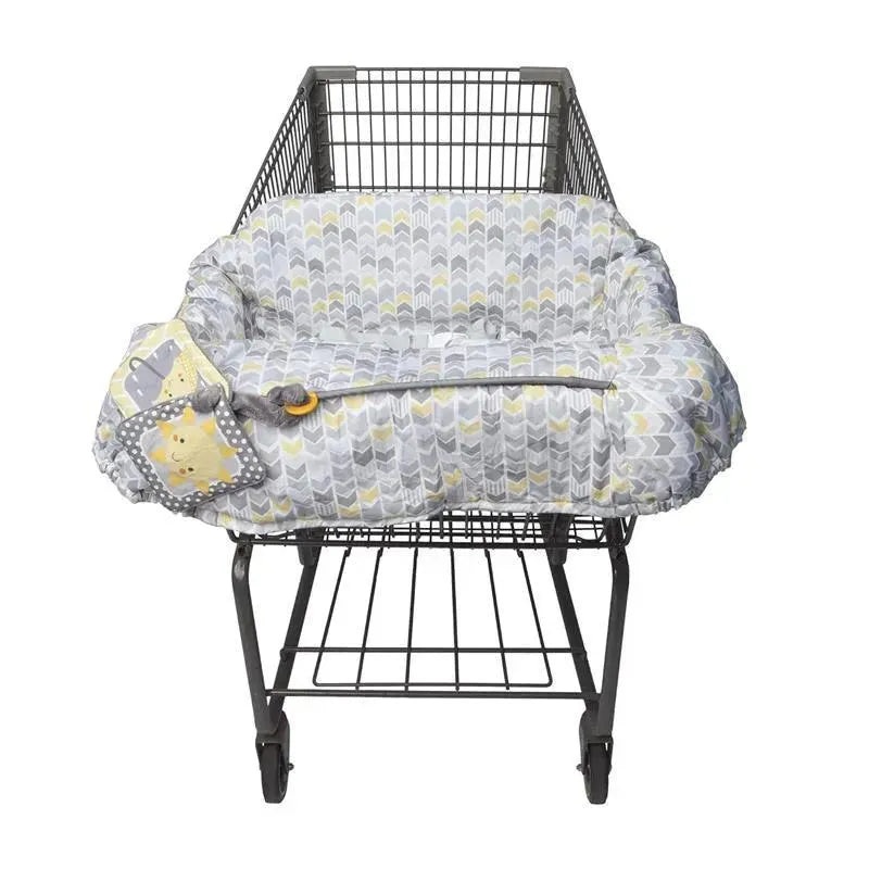 Boppy – Shopping Cart and High Chair Cover, Sunshine Yellow and Gray Chevron with Changeable SlideLine and Seatbelt