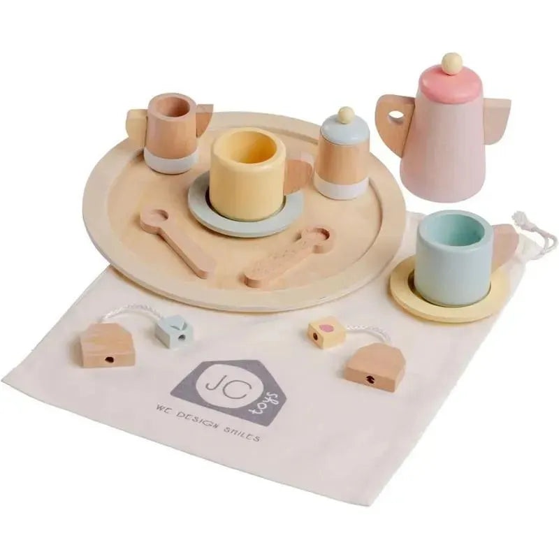 JC Toys – Real Wood 12 Piece Tea Party Set, Parfait Collection, Ages 3+, Twiggly Toys