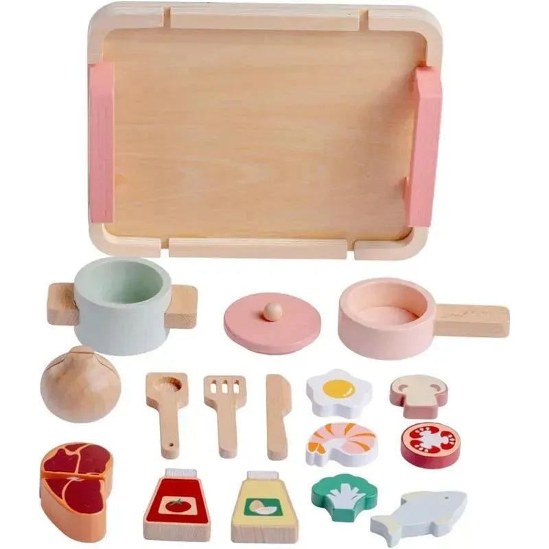 JC Toys – Real Wood 16 Piece Kitchen Chef Set, Parfait Collection, Ages 3+, Twiggly Toys