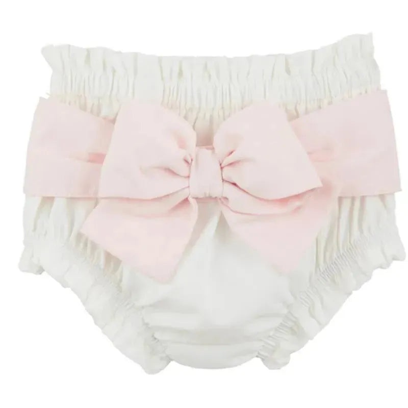 Mud Pie – Baby Girl White Bow Diaper Cover