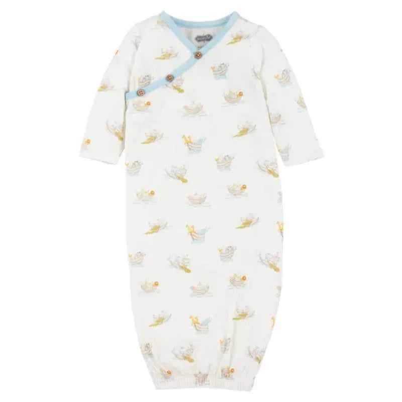 Mud Pie – Baby Noah’s Ark Knit Bamboo Gown, 0/3M