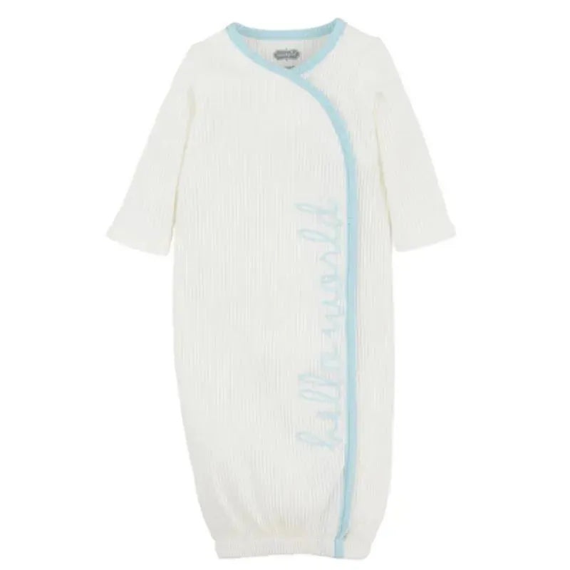 Mud Pie – Blue Hello World Gown, 0/3M