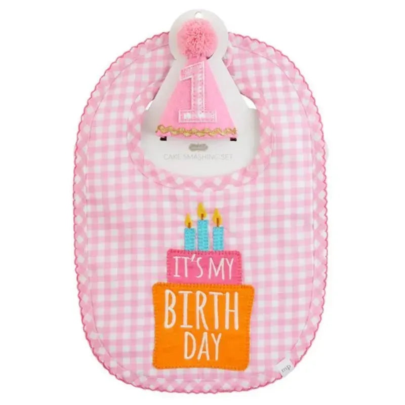 Mud Pie – Pink Gingham Cake Smash Set