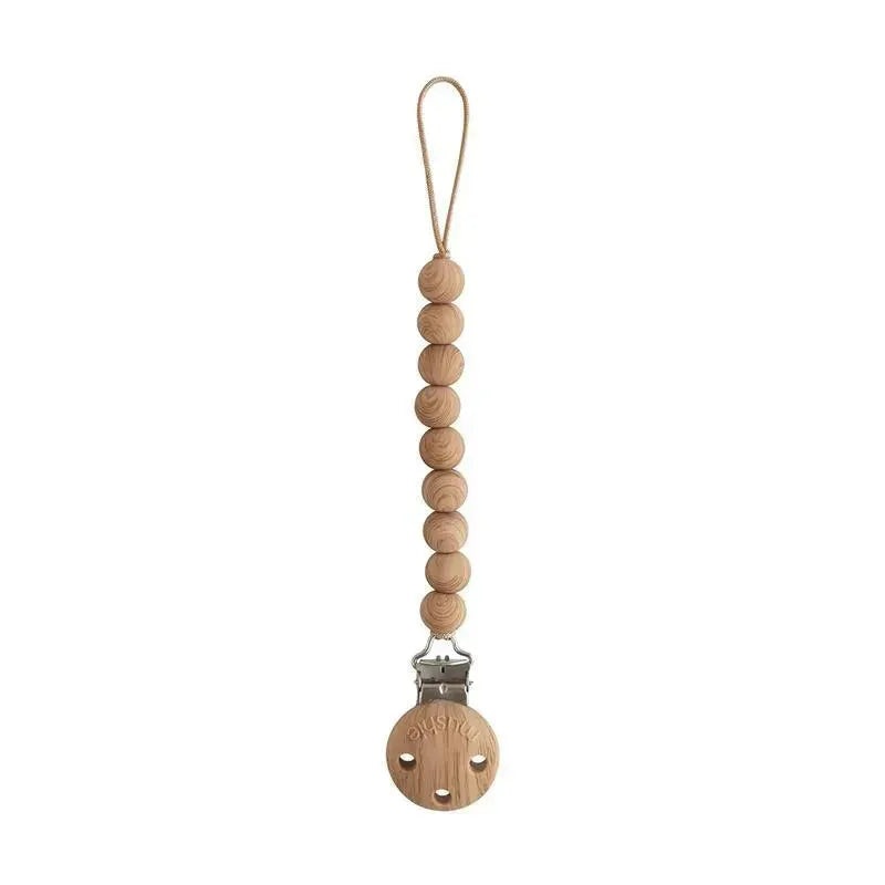 Mushie – 100% Silicone Baby Pacifier Clip BPA Free, Hera Faux Wood