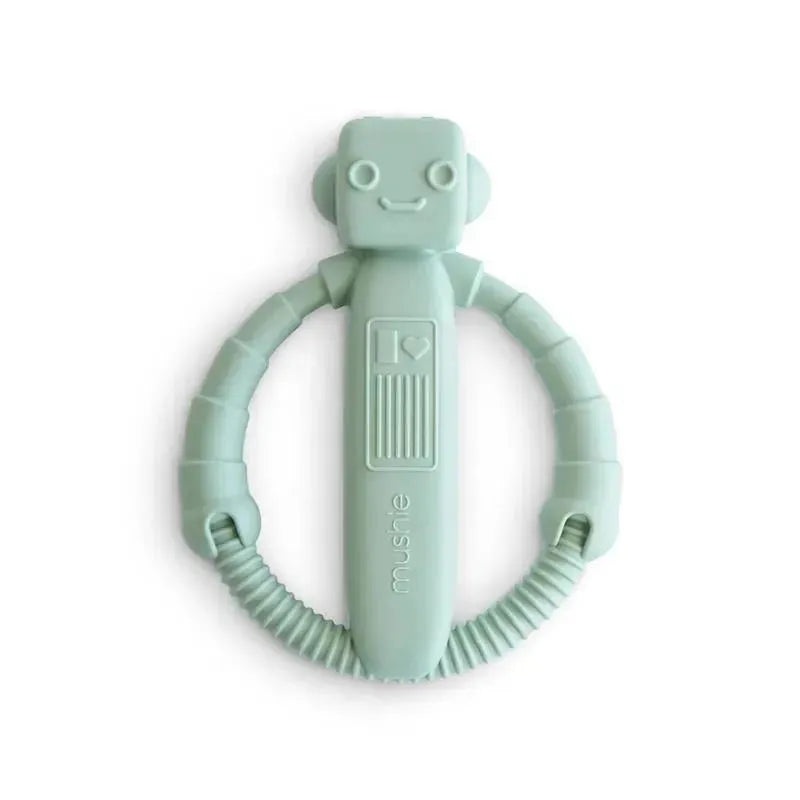 Mushie – Silicone Baby Robot Rattle Teether Toy