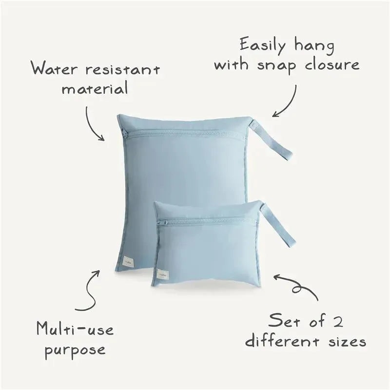 Mushie – Water Resistant Wet Bags, Large & Small Reusable Storage Bag, Set of 2 Tradewinds