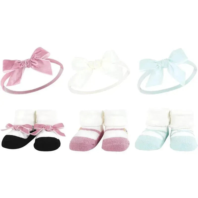 Baby Vision – Hudson Baby Girl’s Headband and Socks Giftset, Blush Mint
