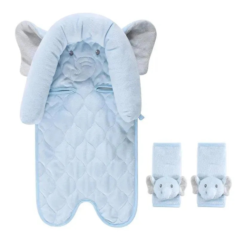 Baby Vision – Hudson Baby Unisex Baby Car Seat Insert and Strap Covers, Blue Elephant