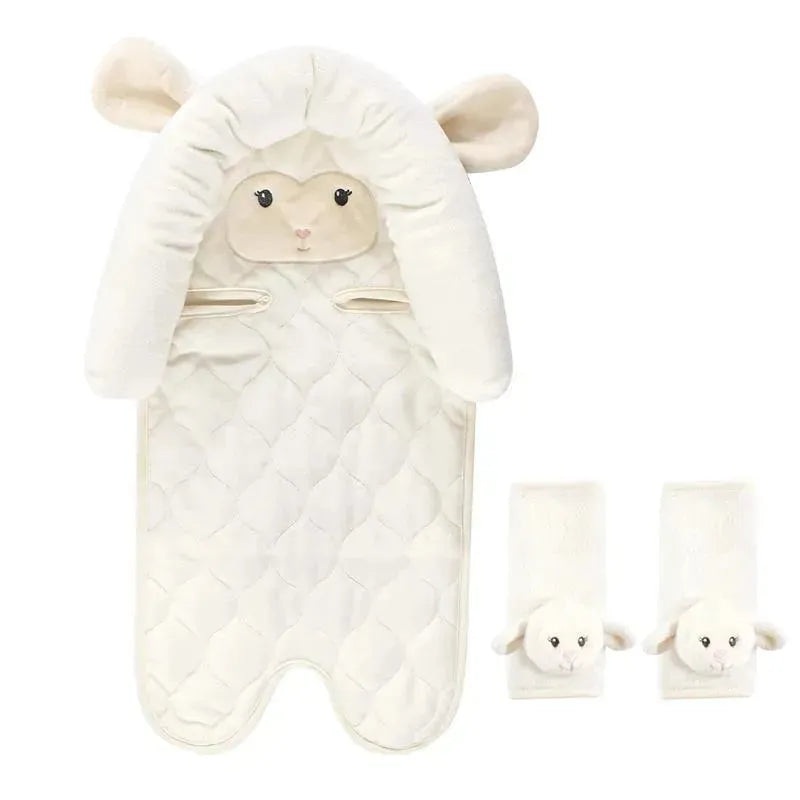 Baby Vision – Hudson Baby Unisex Baby Car Seat Insert and Strap Covers, Lamb