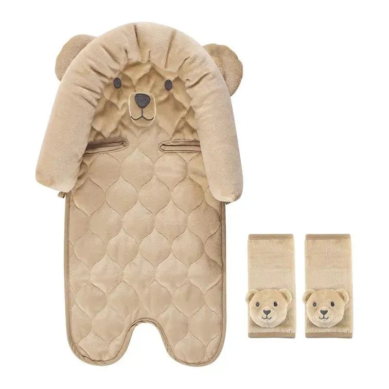 Baby Vision – Hudson Baby Unisex Baby Car Seat Insert and Strap Covers, Tan Bear