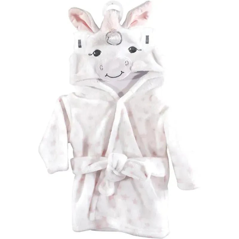 Baby Vision – Hudson Baby Unisex Baby Plush Animal Face Bathrobe, White Unicorn