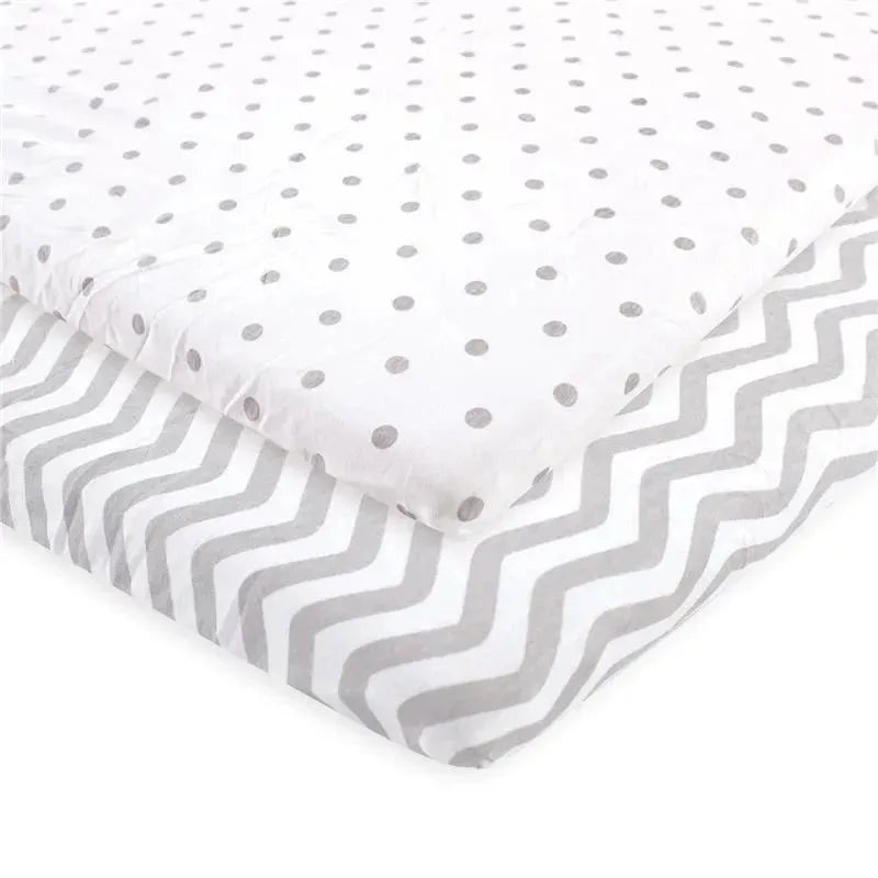 Baby Vision – Luvable Friends Unisex Baby Fitted Playard Sheet, Gray Chevron Dot