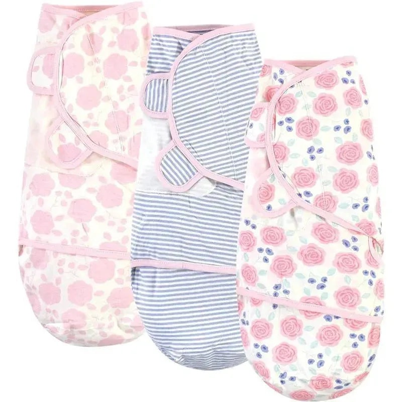 Baby Vision – Touched by Nature Unisex Baby Organic Cotton Swaddle Wraps, Pink Rose, 0-3 Months