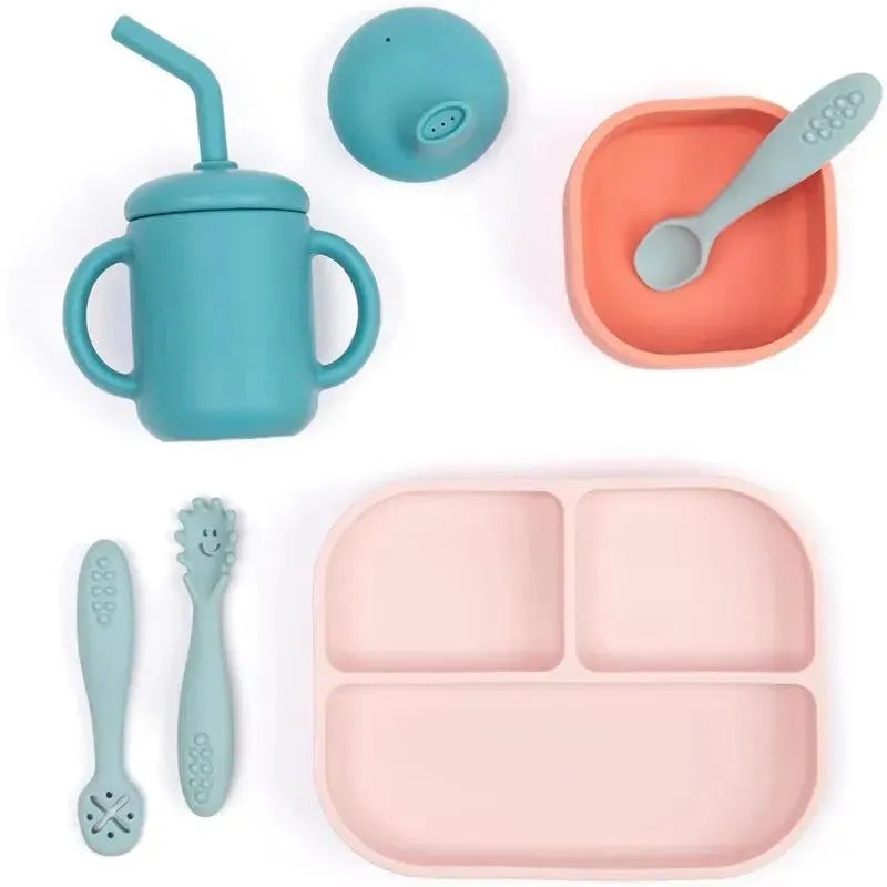 Bella Tunno – Little Bites Bundle, Baby Feeding Set, 100% Food-Grade Silicone, Confetti Castle