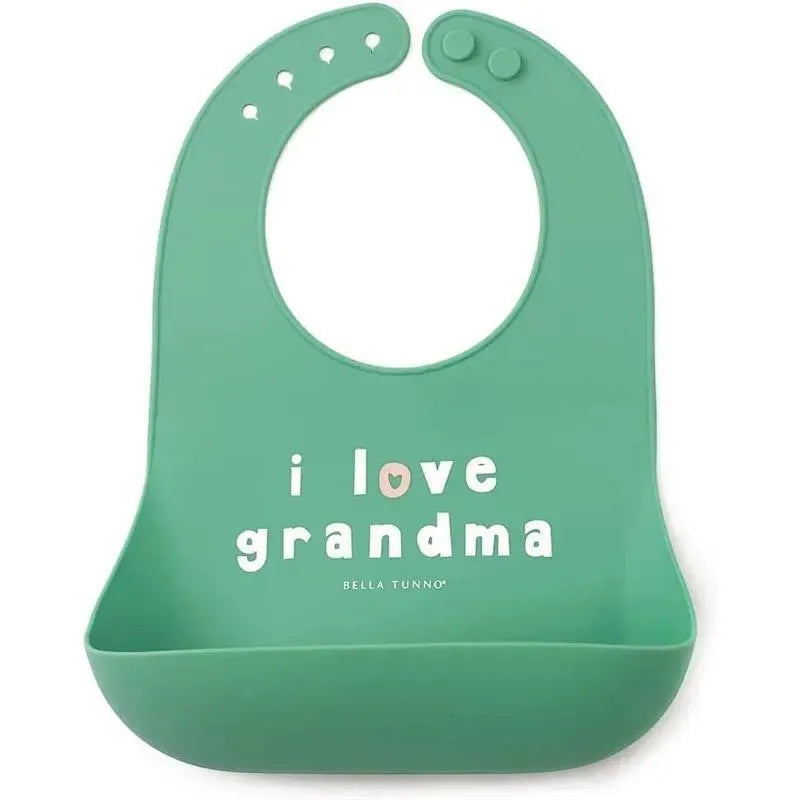 Bella Tunno – Wonder Bib, Silicone Baby Bib, Non-toxic BPA Free, I Love Grandma