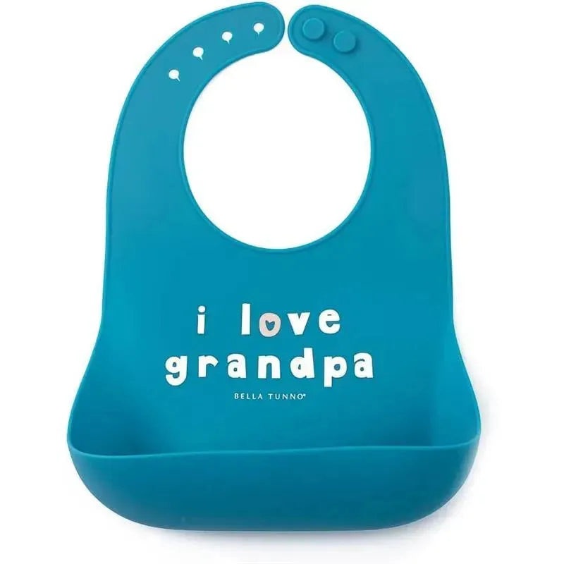 Bella Tunno – Wonder Bib, Silicone Baby Bib, Non-toxic BPA Free, I Love Grandpa