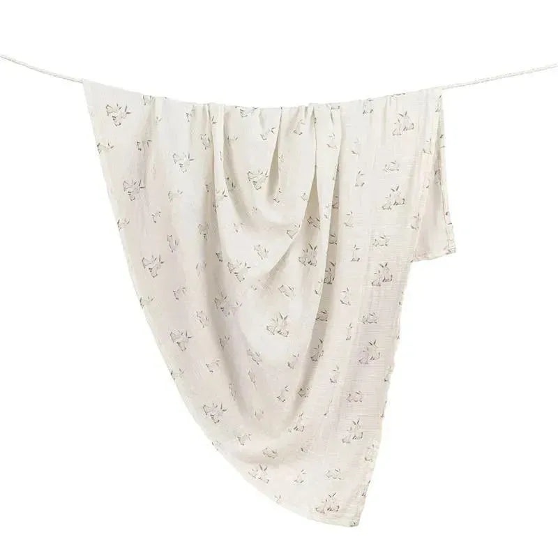 Crane – Baby 100% Organic Cotton Bunny Single Baby Swaddle Wrap