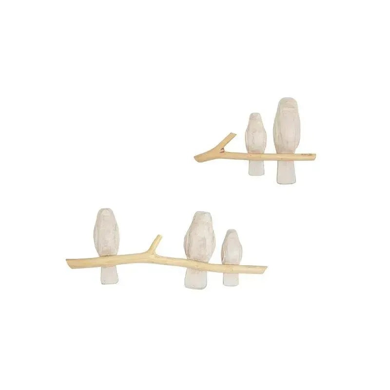 Crane – Baby Woodland Nursery and Toddler Room Dcor, 2 Piece Wooden Wall Dcor, Bird Perch