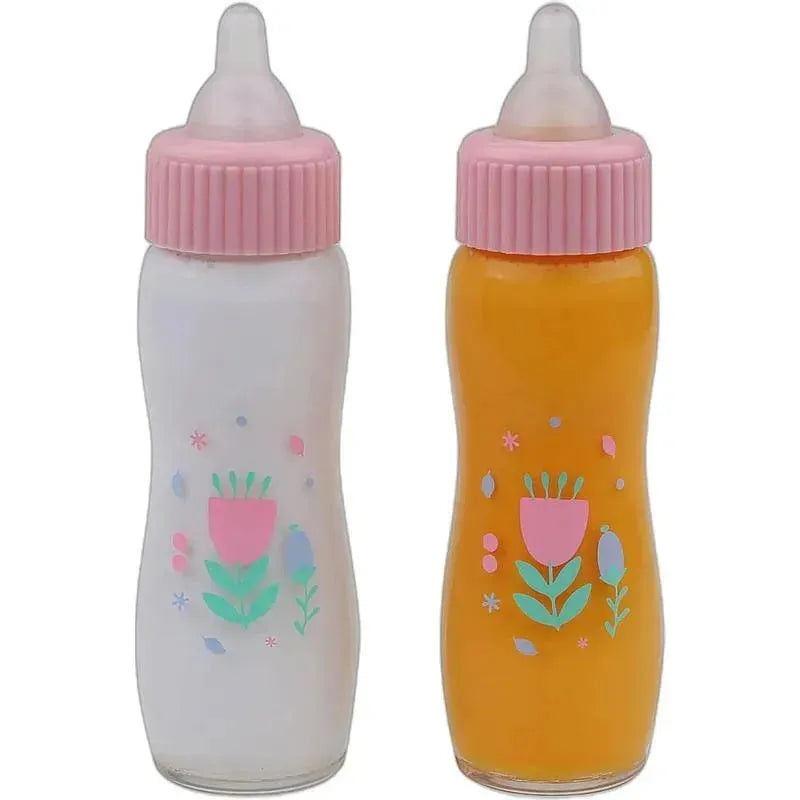 JC Toys – Deluxe Disappearing Magic Bottles, Fits All Dolls, Milk and Juice, Ages 2+, Pink