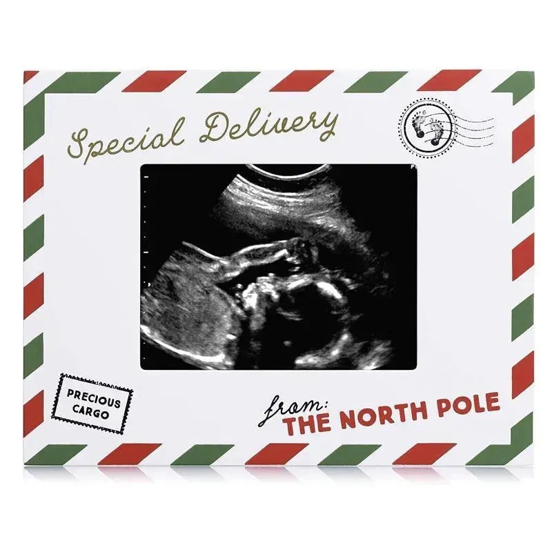 Pearhead – Special Delivery Christmas Sonogram Frame, Holiday Pregnancy Announcement