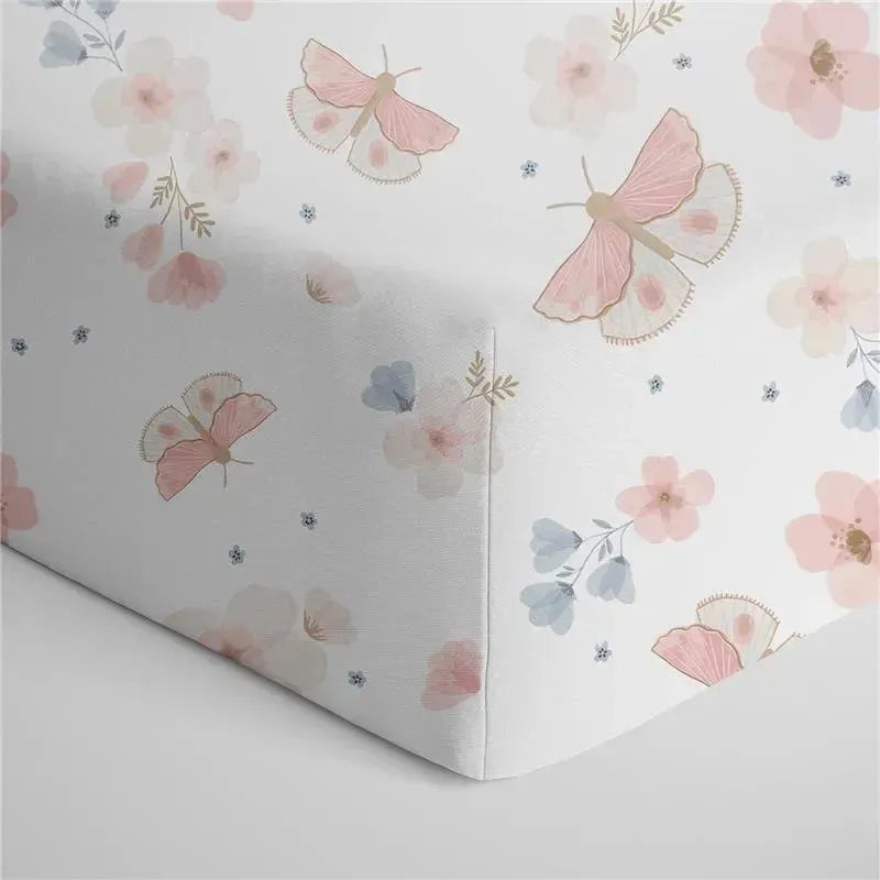 Living Textiles – 100% Cotton Jersey Crib Fitted Sheet, Fly Away