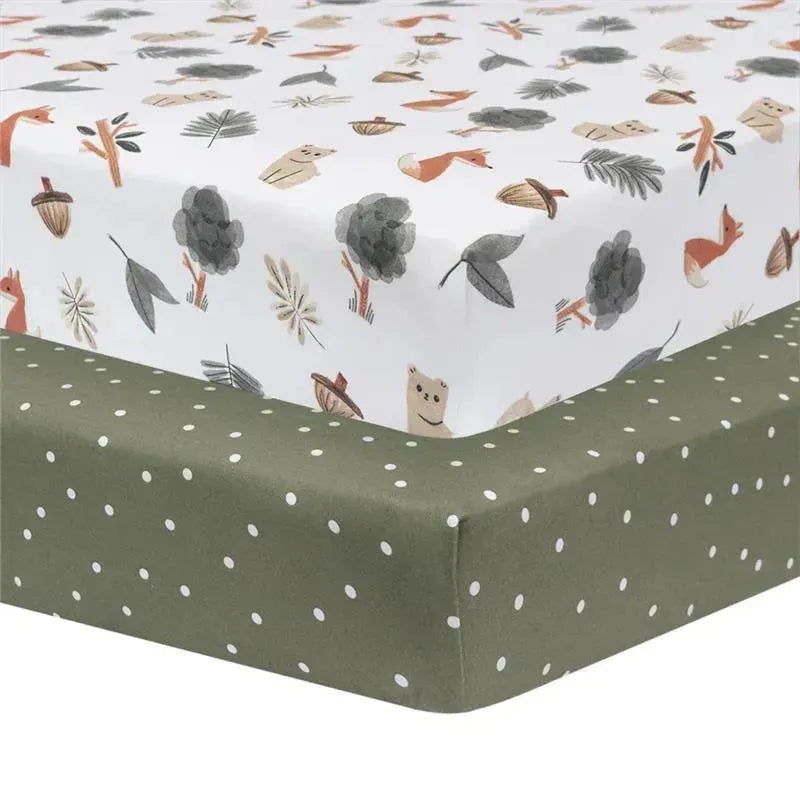 Living Textiles – Cotton Jersey Fitted Sheet, Olive Spots