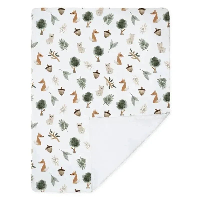Living Textiles – Jersey Sherpa Blanket – Forest Retreat