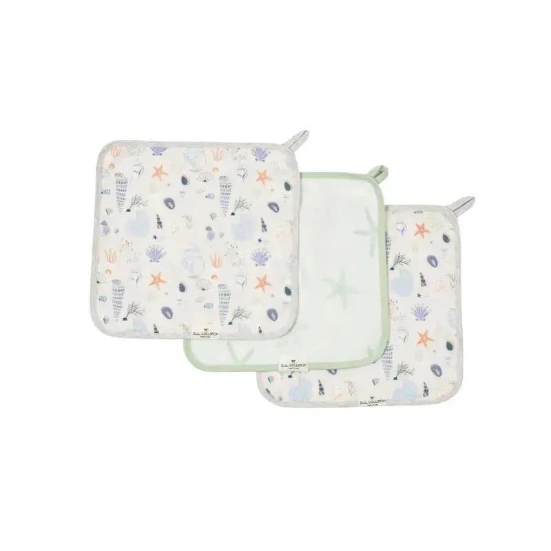 Loulou Lollipop – Washcloth Set – 3Pk, Seashells