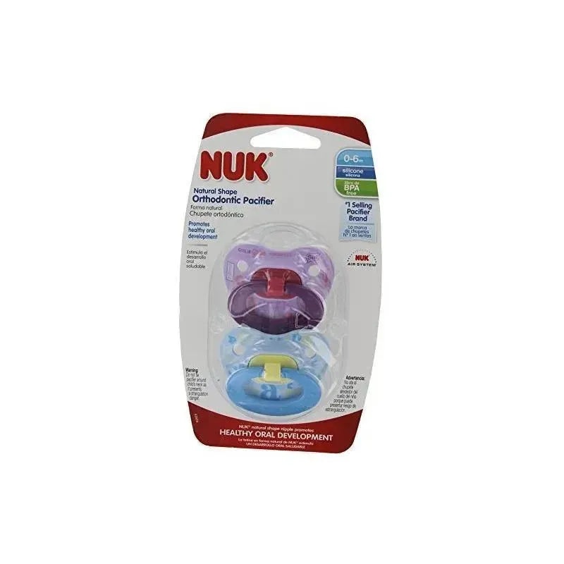 Nuk – Juicy Orthodontic Pacifier 0-6 Months, 2 Ea, Styles and colors May Vary