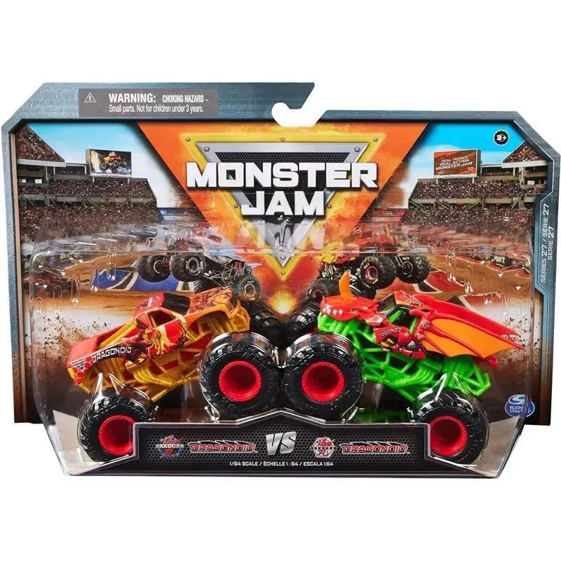Spin Master – Monster Jam, Official Bakugan Dragonoid Vs. Bakugan Dragonoid Die-Cast Monster Trucks, Ages 3+