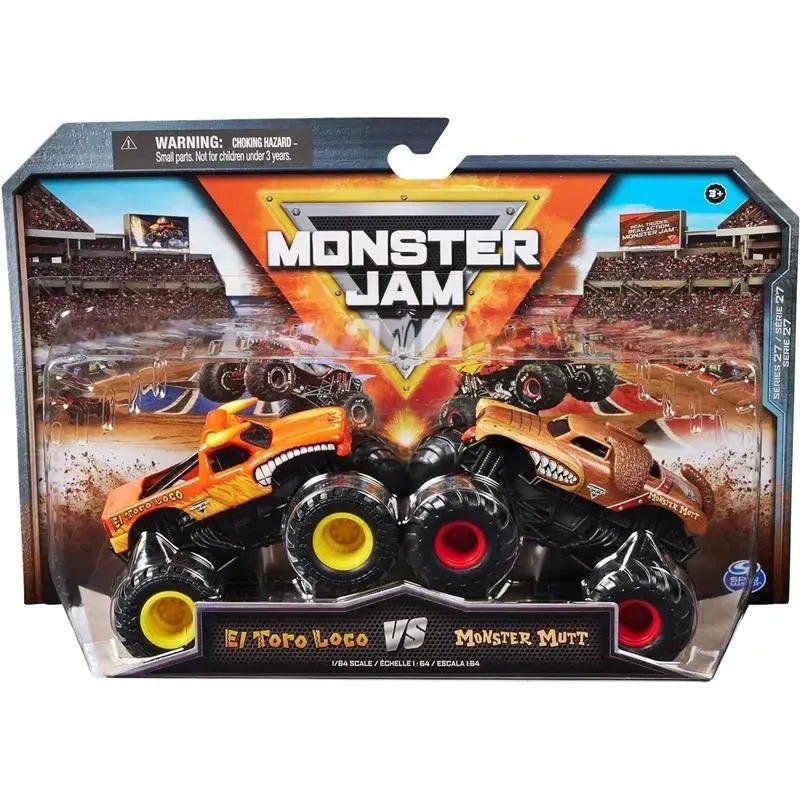 Spin Master – Monster Jam, Official El Toro Loco Vs. Monster Mutt Die-Cast Monster Trucks, Ages 3+
