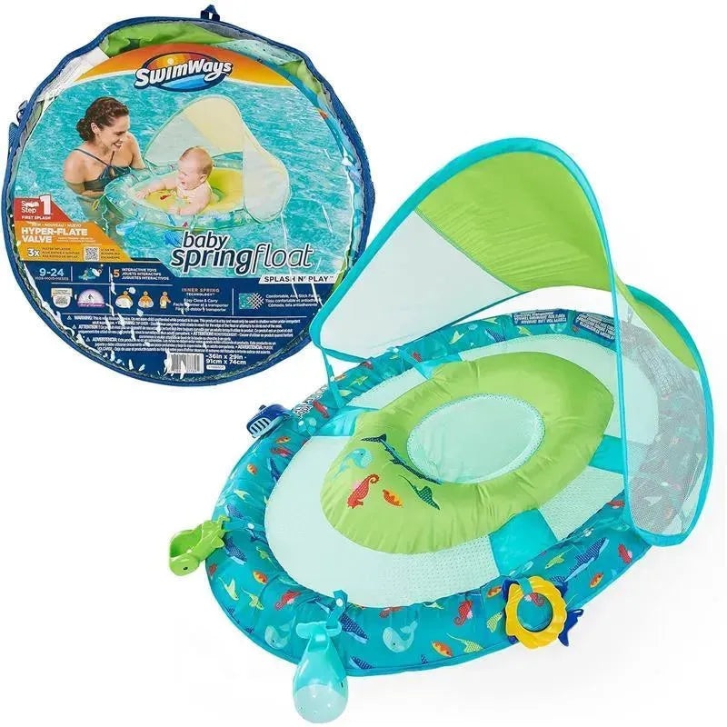 Spin Master – SwimWays Baby Spring Float Splash N Play, UPF Protection, Kids 9-24 Months