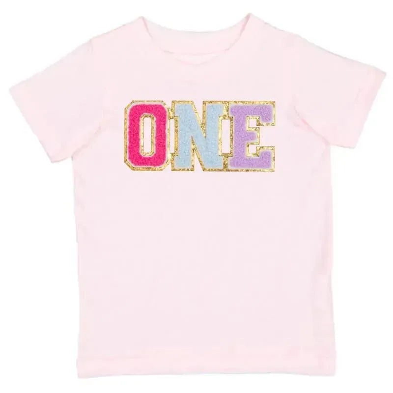 Sweet Wink – First Birthday Patch Short Sleeve T-Shirt Kids Birthday