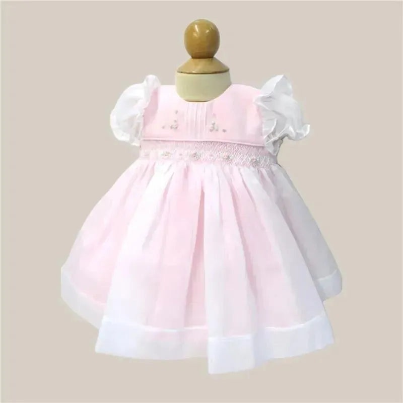 Will’ Beth – Baby Flower Smocked Dress, Pink