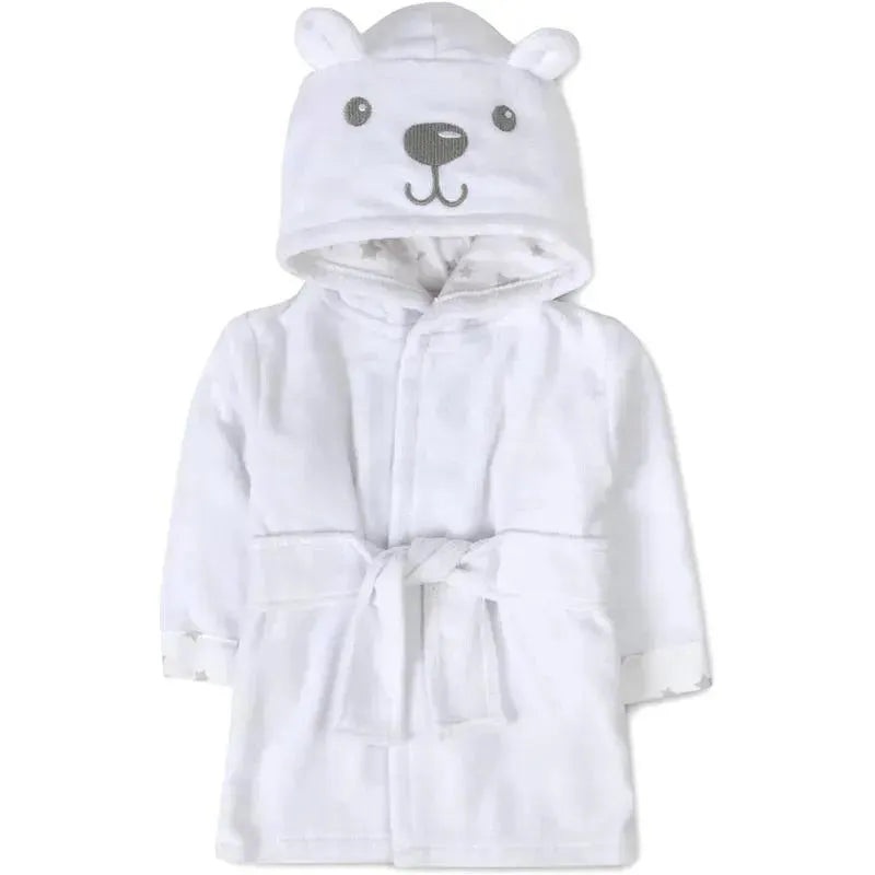 A.D Sutton – Baby Terry Cloth Plush Animal Face Robe, 0-9 Month Baby Robe with Ears, White Bear