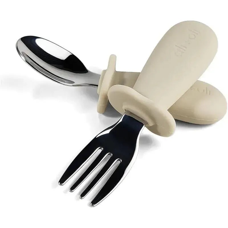Ali+Oli – Spoon & Fork Learning Set for Toddlers, 6m+, Khaki